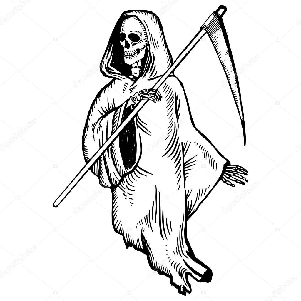 Grim reaper pop art vector illustration