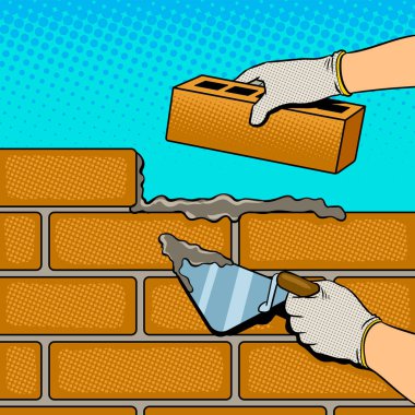 İşlem pop sanat vektör bina duvar
