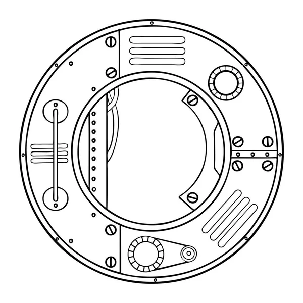 Ilustração mecânica do vetor da gravura da letra O — Vetor de Stock