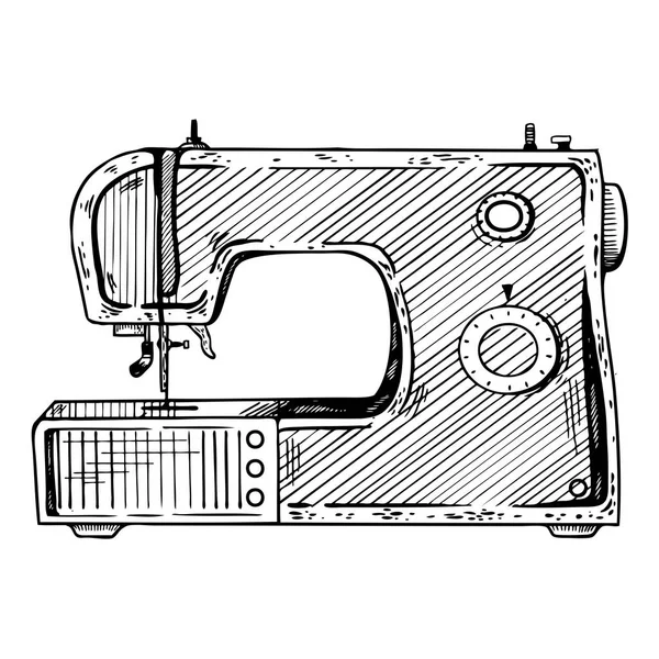 Máquina de costura gravura vetor ilustração — Vetor de Stock