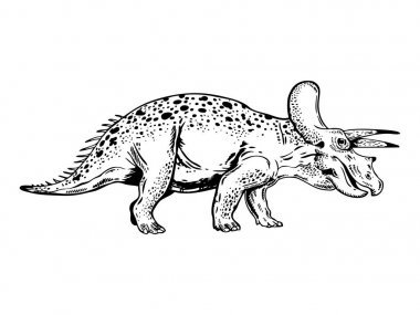 Triceratops oyma vektör çizim