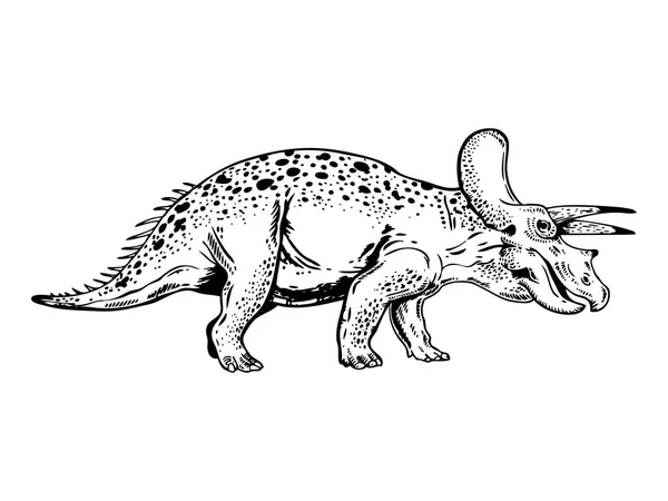 Ilustrasi vektor ukiran Triceratops - Stok Vektor