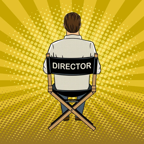 Director de escena en conjunto ilustración vector de arte pop — Vector de stock