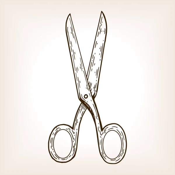 Scissors engraving vector illustration — Stock Vector