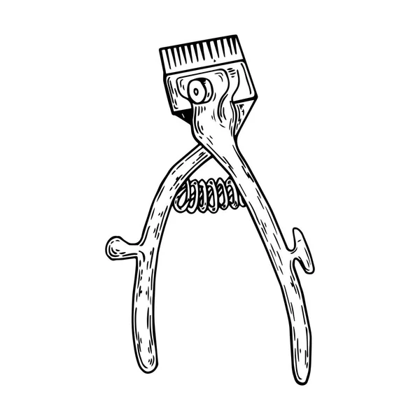 Tondeuse à cheveux à main gravure vectorielle illustration — Image vectorielle