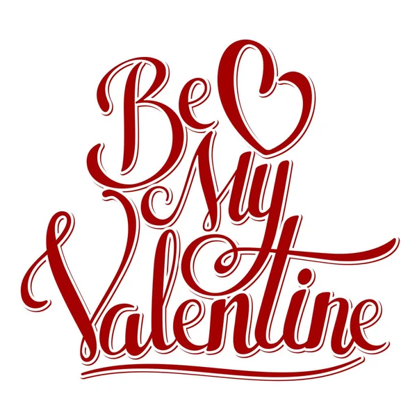 Valentine hand lettering vector illustration — Stock Vector