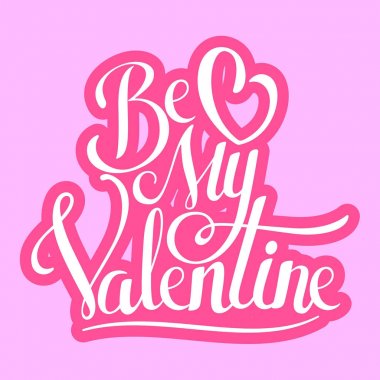 Sevgililer el yazı vektör çizim