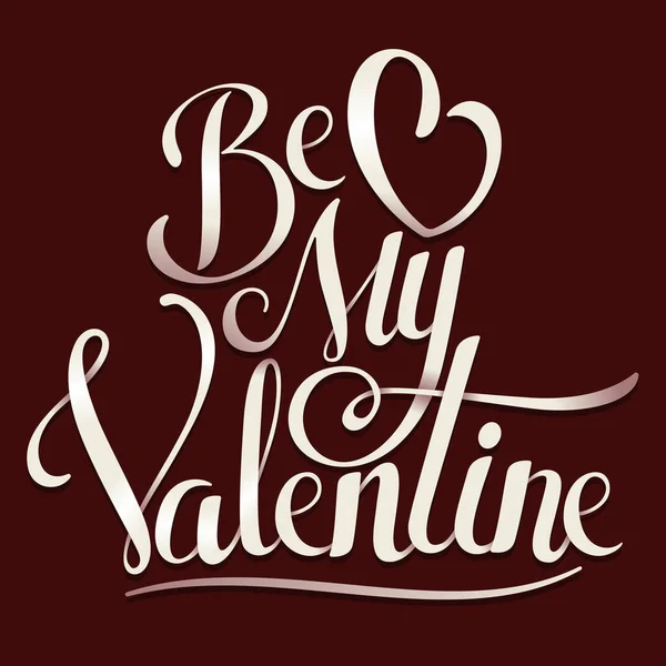 San Valentín mano lettering vector ilustración — Vector de stock