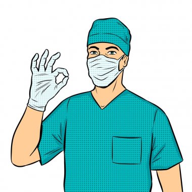 Doktor iyi jest pop sanat vektör gösterir