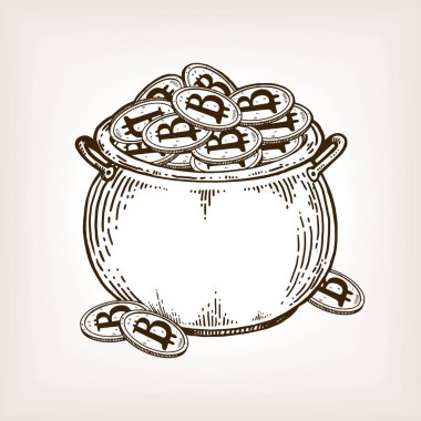 Pot sikke vektör çizim oyma