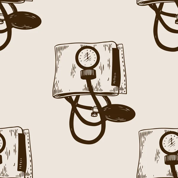 血圧計のシームレスなパターン彫刻 — ストックベクタ
