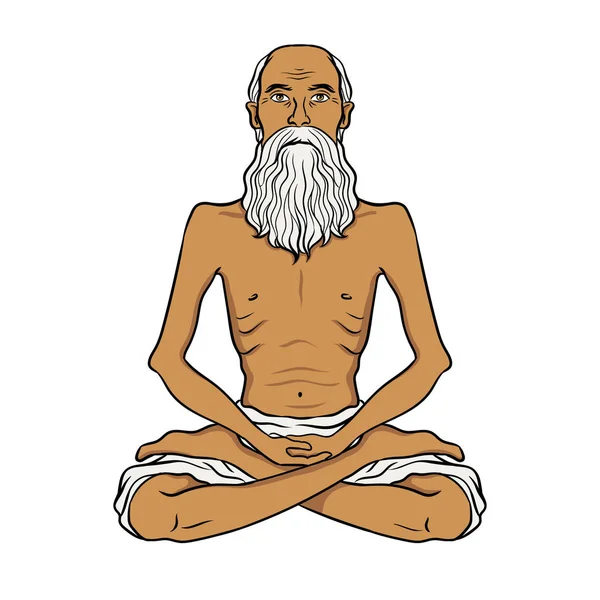 Yogi meditation popkonst vektorillustration — Stock vektor
