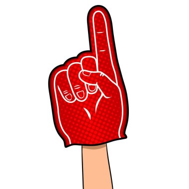 Büyük el fan pop art vektör çizim