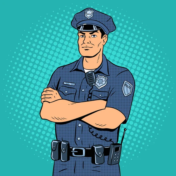 Poliziotto pop art vettoriale illustrazione — Vettoriale Stock
