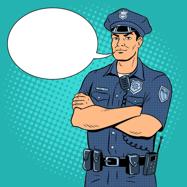 Ilustracja wektorowa sztuki pop policjanta — Wektor stockowy
