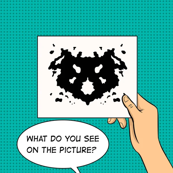 Prueba Rorschach arte pop vector ilustración — Vector de stock