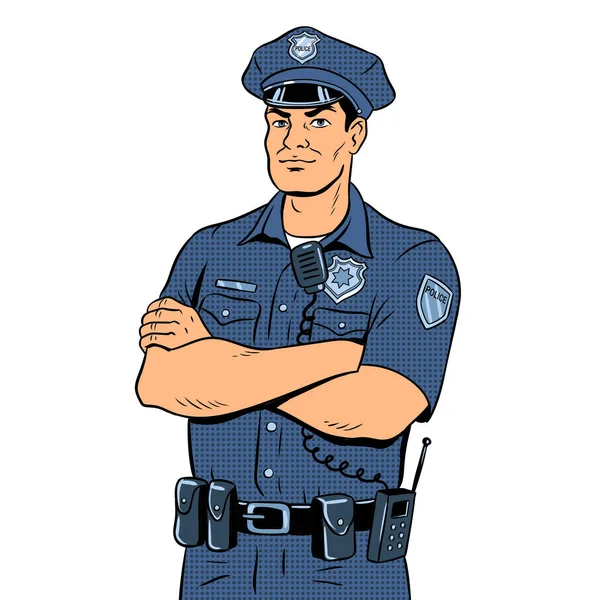 Policial pop arte vetor ilustração — Vetor de Stock