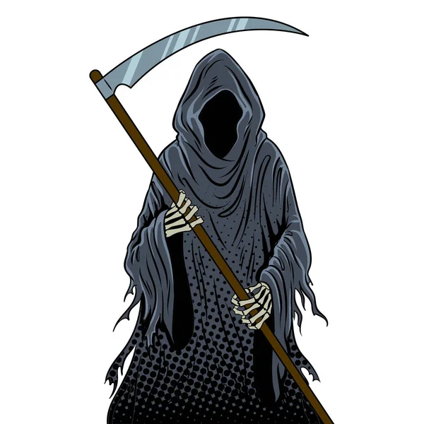 Grim reaper popart vectorillustratie — Stockvector