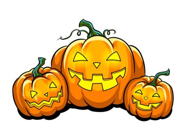 Cadılar Bayramı Balkabağı pop art vektör çizim