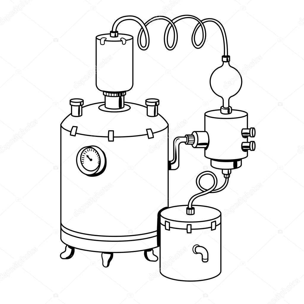 Alcohol machine coloring book vector