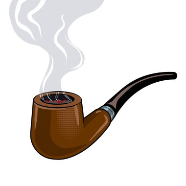 Sigara boru pop art vektör çizim