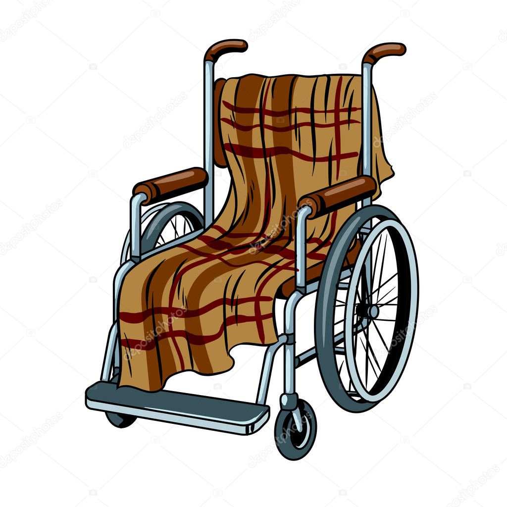 Wheelchair with plaid pop art vector