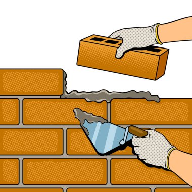 İşlem pop sanat vektör bina duvar