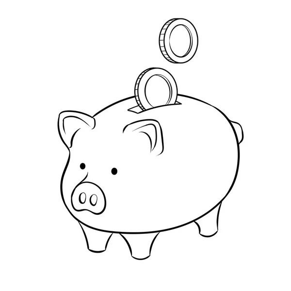 Piggy bank coloring imágenes de stock de arte vectorial | Depositphotos