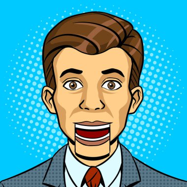 Kukla baş pop sanat stil vektör konuşma