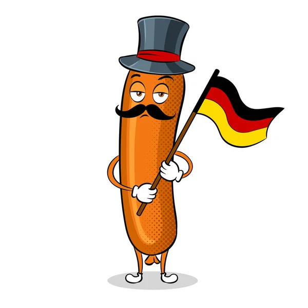 Bayerische Wurst Pop Art Vektor Illustration — Stockvektor