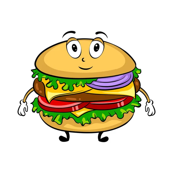 Burger cartoon pop art vector illustration — Stock Vector