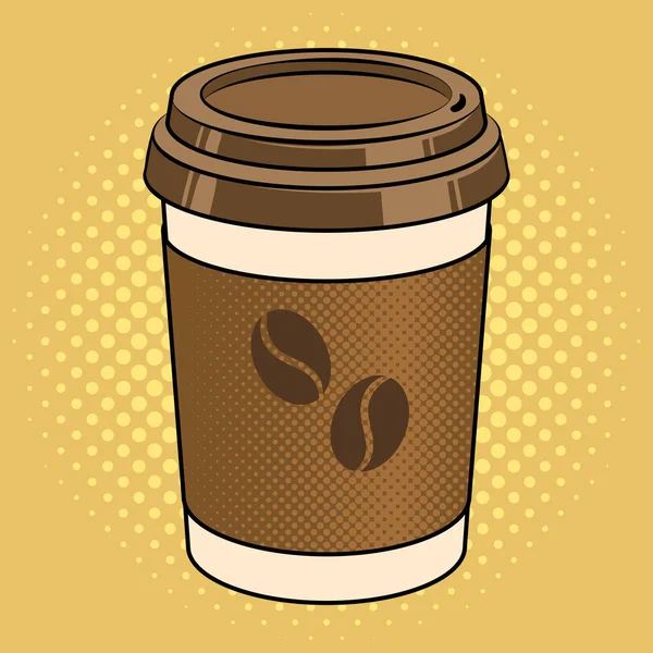 Taza de café arte pop vector ilustración — Vector de stock