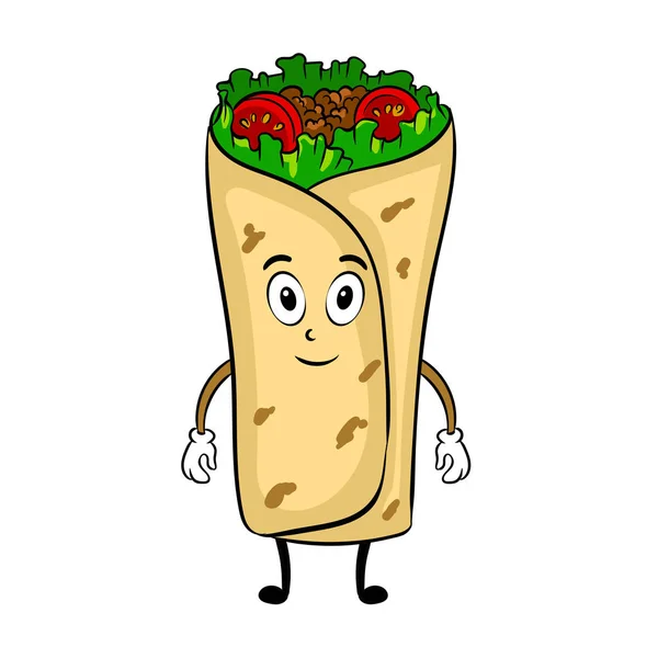 Ilustracja wektorowa sztuki pop kreskówka Burrito — Wektor stockowy