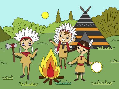 Çizgi film çocuk vektör çizim boyama