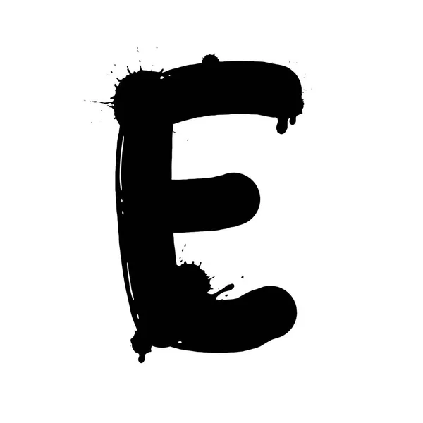 しみの手紙 E の黒と白のベクトル図 — ストックベクタ
