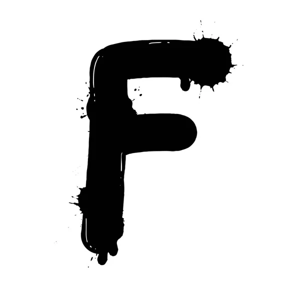 Blot letter F black and white vector illustration — Stock Vector