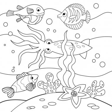 Çizgi film çocuk vektör çizim boyama