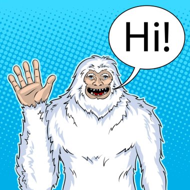 Kardan adam efsanevi yaratık pop sanat vektör