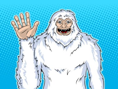 Kardan adam efsanevi yaratık pop sanat vektör