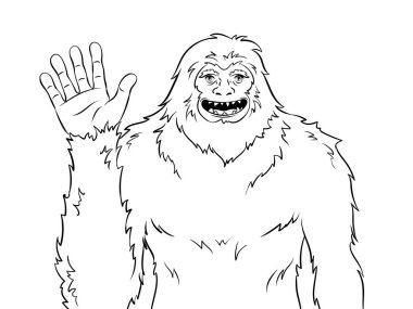 Kardan adam efsanevi yaratık boyama vektör