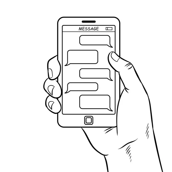 Smartphone Messaging Färbungsvektor — Stockvektor