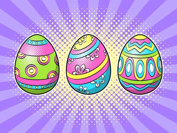 Ilustracja wektorowa Wielkanoc jaja pop-artu — Wektor stockowy