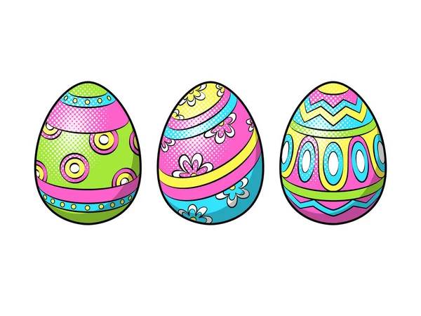 Ilustracja wektorowa Wielkanoc jaja pop-artu — Wektor stockowy
