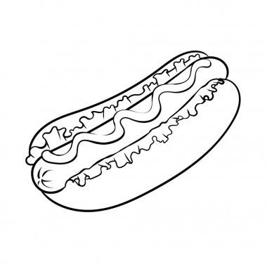 Sosisli sandviç kitap vektör Illustration boyama