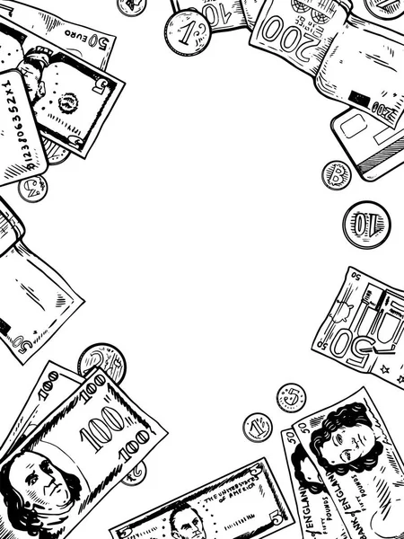 Dinheiro gravura vetor ilustração — Vetor de Stock