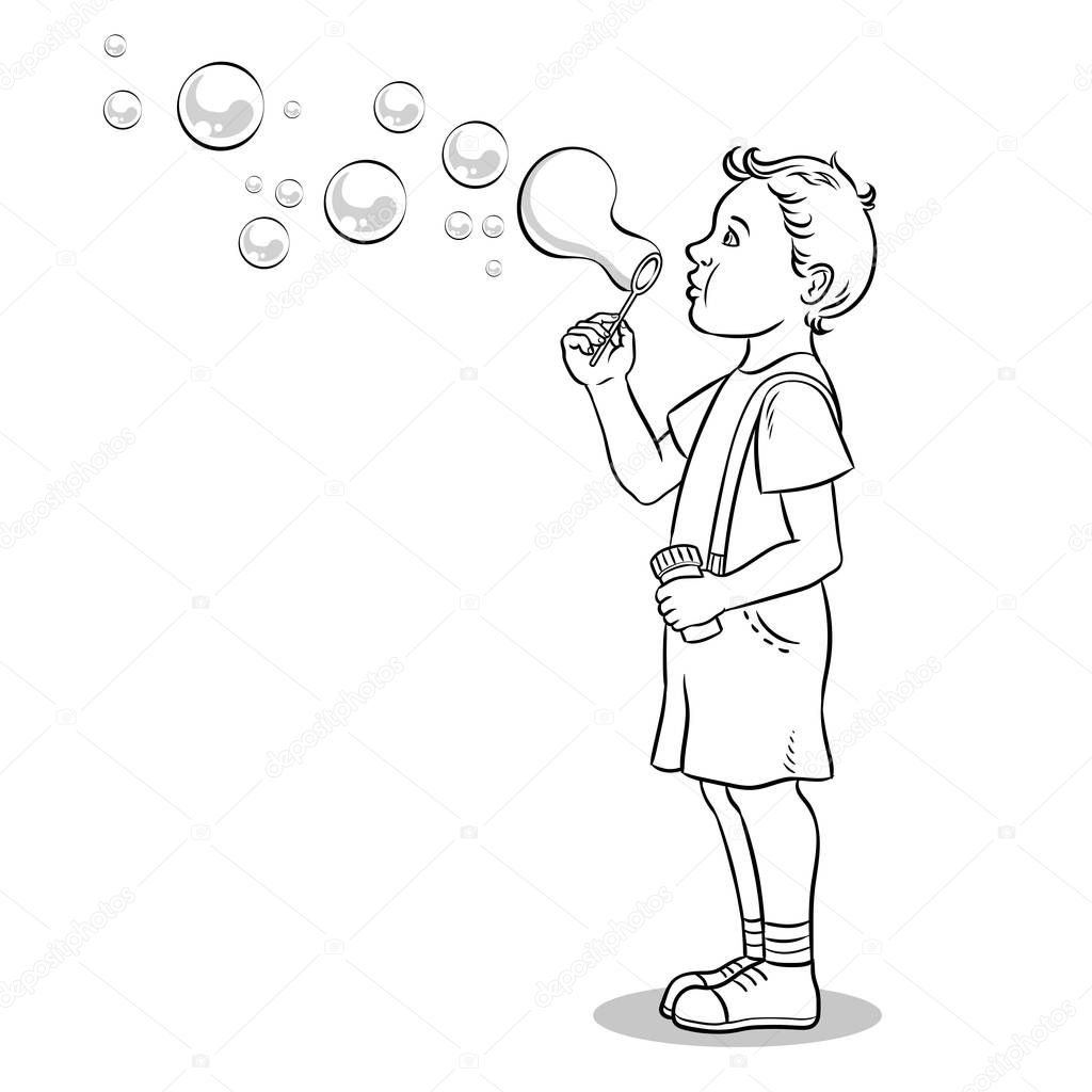 Blowing Bubbles Coloring Pages