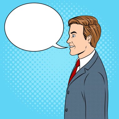 İşadamı pop art vektör çizim