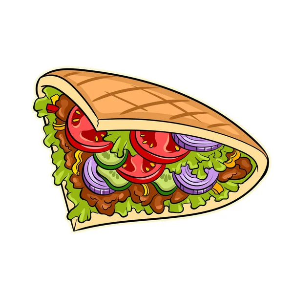 Ilustracja wektorowa Doner kebab pop-artu — Wektor stockowy