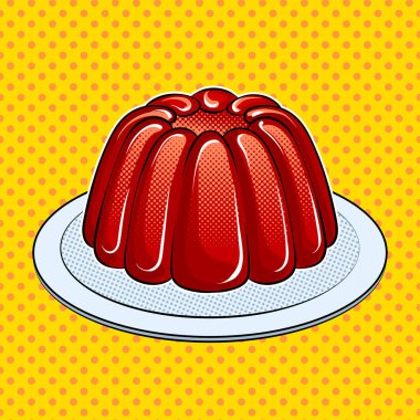 Jöleli tatlı pop art vektör çizim