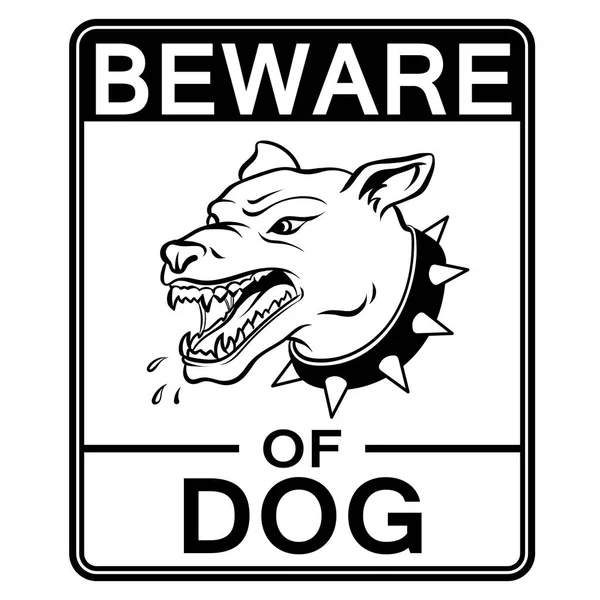 Остерегайтесь злобного вектора раскраски собак — стоковый вектор